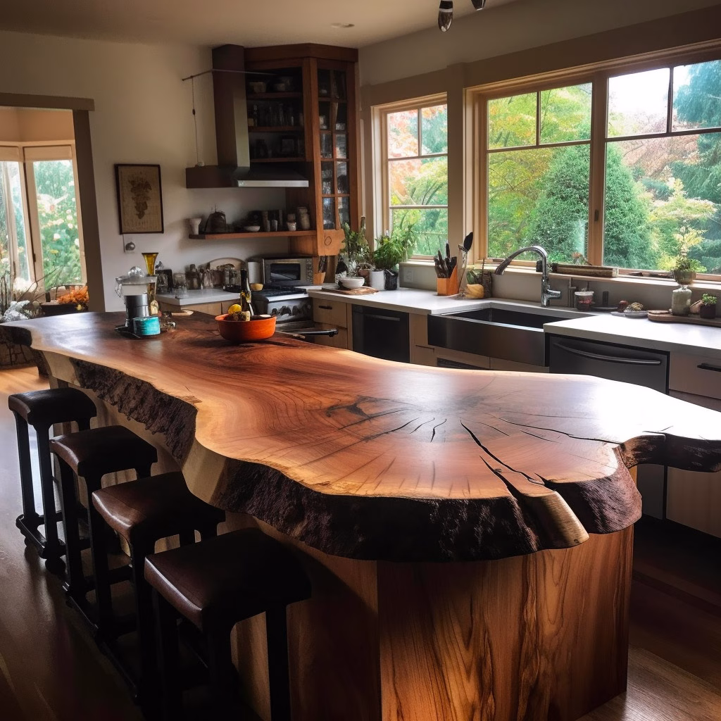 Custom Live edge Kitchen Countertops by WoodLab of New York
