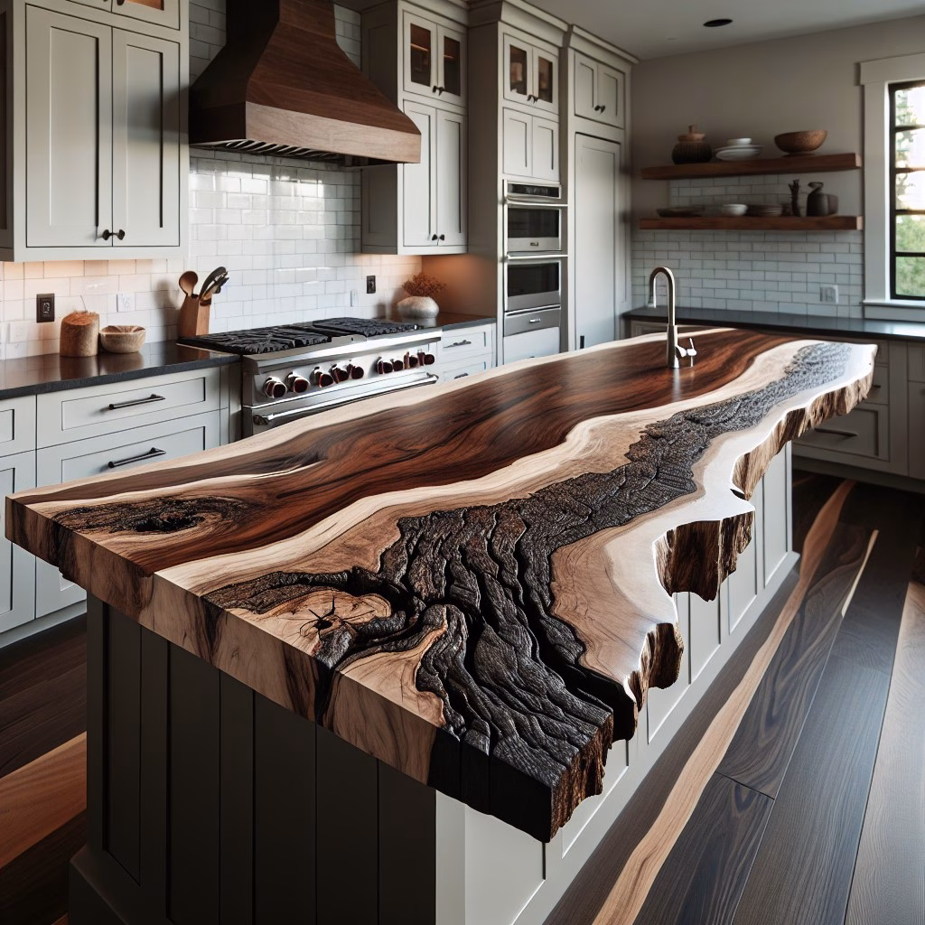 Custom Live edge Kitchen Countertops by WoodLab of New York